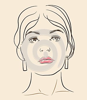 Vector woman face