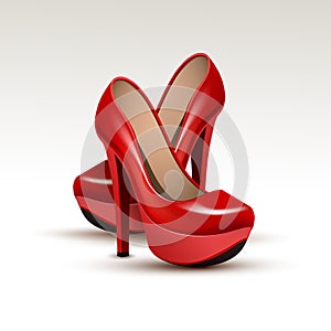 Vector Woman Fashion Shoes on High Heels