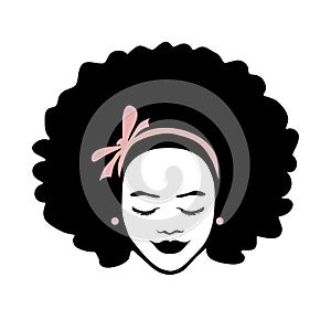 Vector woman head face silhouette