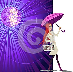 Vector woman shopping