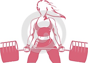 Vector - women holding barbell