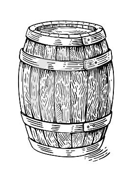 Vector wood barrel