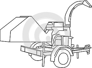 Wood chipper draw photo