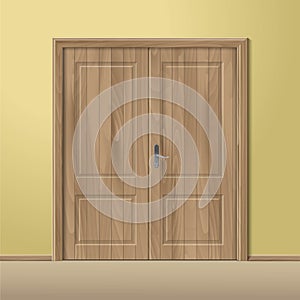 Vector Wood Closed Door with Frame