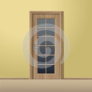 Vector Wood Closed Door with Frame