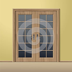 Vector Wood Closed Door with Frame