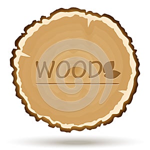 Vector wood cut. Wooden background