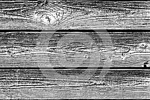 Vector wood plank texture with veins, black and white vector textured background