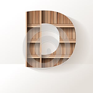 Vector wood shelf font design