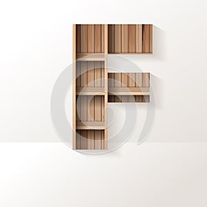 Vector wood shelf font design