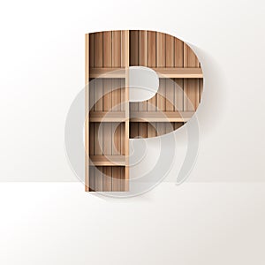 Vector wood shelf font design