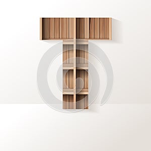 Vector wood shelf font design