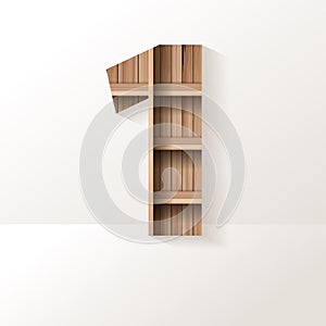 Vector wood shelf font design