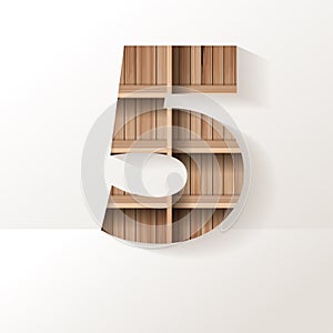 Vector wood shelf font design