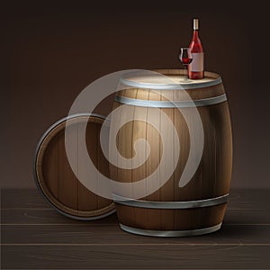 Barrels for wine photo
