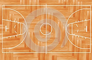 Vector Wooden basketball court