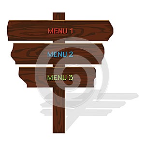 Vector wooden road-sing