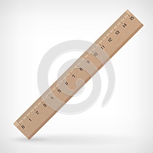 Vector wooden ruler illustration