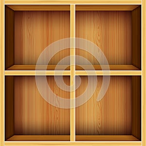 Vector wooden shelves background