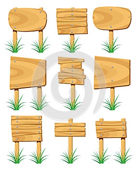vector wooden signs and wooden boards