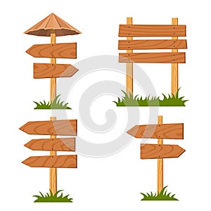 Vector wooden signs set