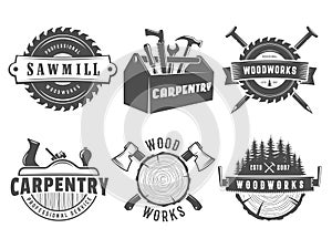 Vector woodwork logos