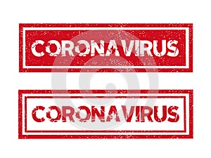 Vector word COVID-19 Coronavirus red ink stamp seal dangerous message