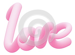 Vector word Love hand drawn lettering in bubble gum style. Modern text calligraphy script for greeting card, prints, banner,