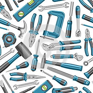 Vector Work Tools seamless pattern