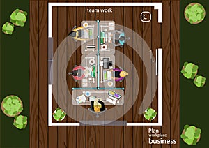 Vector works pace for business meetings and brainstorming. Analysis plan Concept.