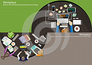 Vector works pace for business meetings and brainstorming. Analysis plan Concept.