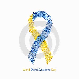 Vector world down syndrome day symbol on white