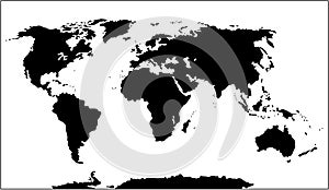 Vector - World Map (Black and White) photo