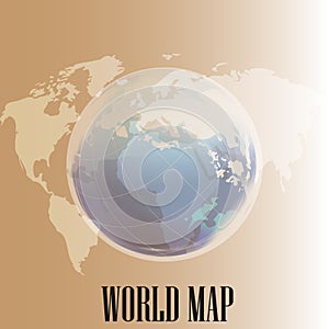 Vector world map and Communication World Global Commerce