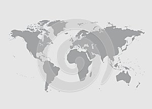 Vector world map illustration australia, asia america europe