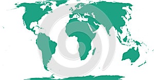 World map with outline in WGS 1984 Equal Earth Greenwich coordinate system