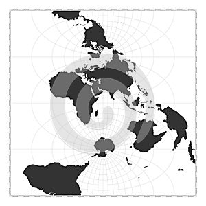 Vector world map. Transverse spherical Mercator projection