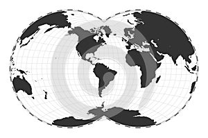 Vector world map. Van der Grinten IV projection