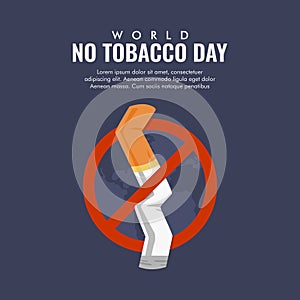 vector world no tobacco day poster template