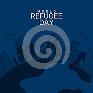 vector world refugee day poster template