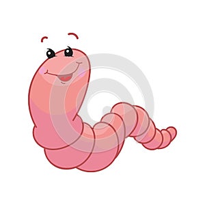 Vector worm on white background.