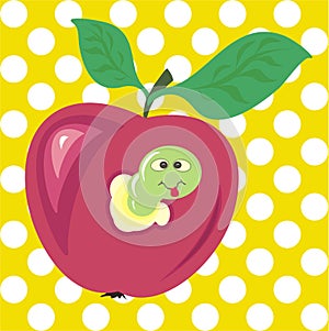 Vector wormy apple