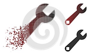 Dispersed Pixel Halftone Wrench Tool Icon