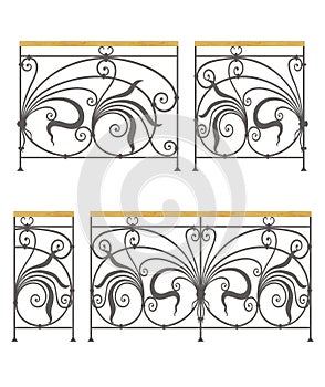 Vector wrought iron modular railings and fences