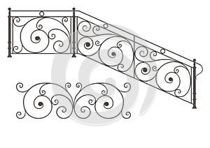 Vector wrought iron modular railings and fences