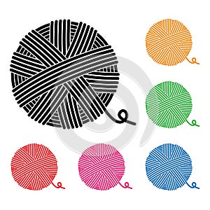 vector yarn ball icons