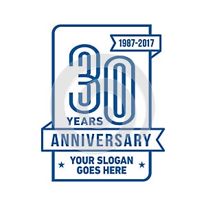 30 years celebrating anniversary design template. 30th logo. Vector and illustration.