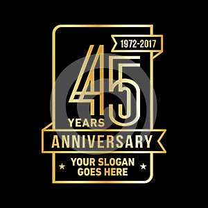 45 years celebrating anniversary design template. 45th logo. Vector and illustration.