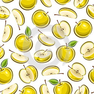 Vector Yellow Apple seamless pattern