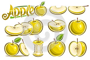 Vector Yellow Apple Set